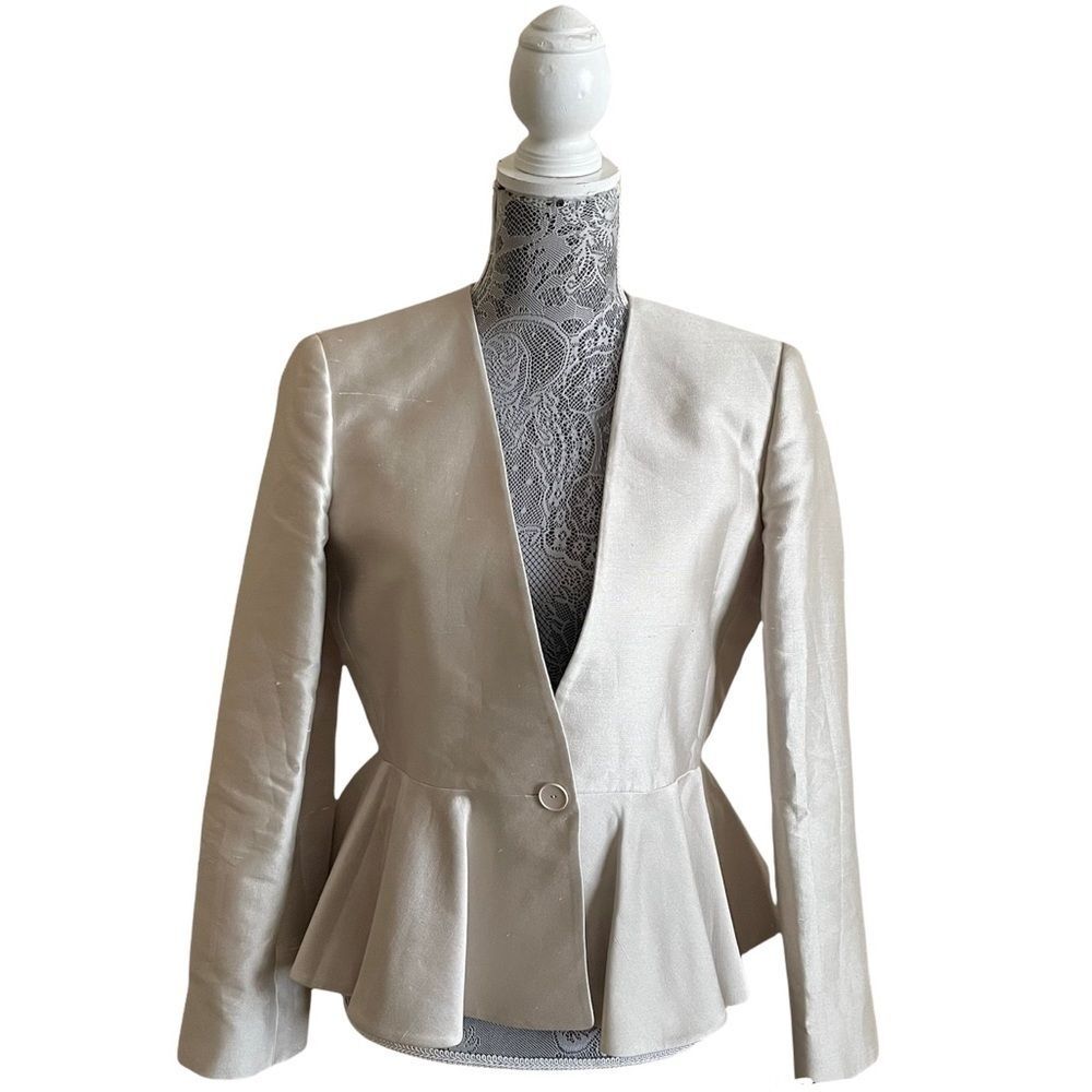 STELLA McCartney Silk Cotton Slub Isami Blazer Size 44